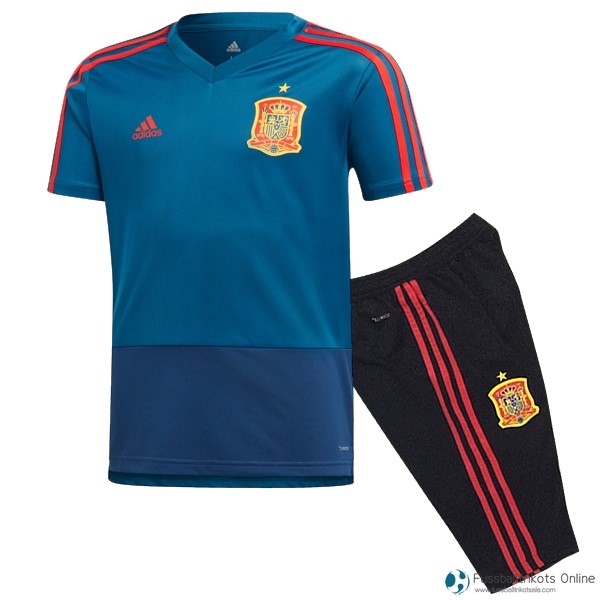 Spanien Trikot Trainingsshirt Komplett Set 2018 Blau Fussballtrikots Günstig